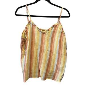 a.n.a A New Approach Sunset Striped Spaghetti Strap Tank size XL